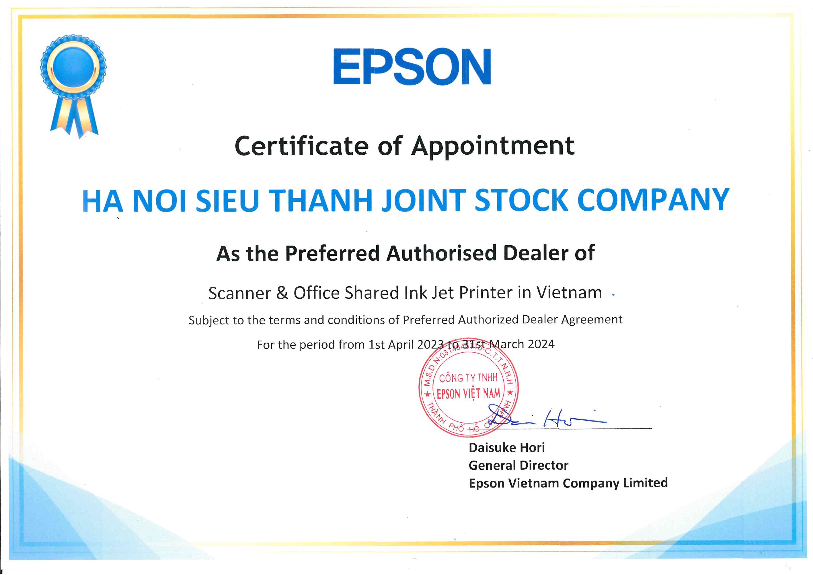 Nhà phân phối chính thức sản phẩm máy in phun tốc độ cao EPSON tại thị trường Việt Nam